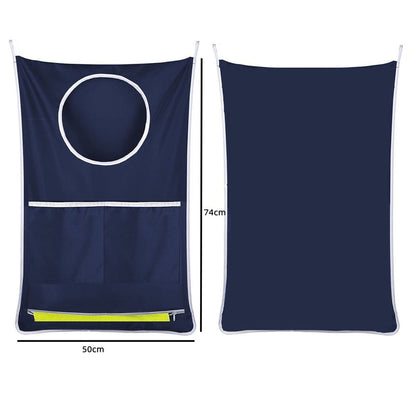 2 pack Hanging Laundry Hamper, Over The Door Laundry Hamper, Hanging Laundry Bag with Pockets Zipper Foldable Lightweight, for Camper Apartment College Dorm Room Storage Small Space Organizer