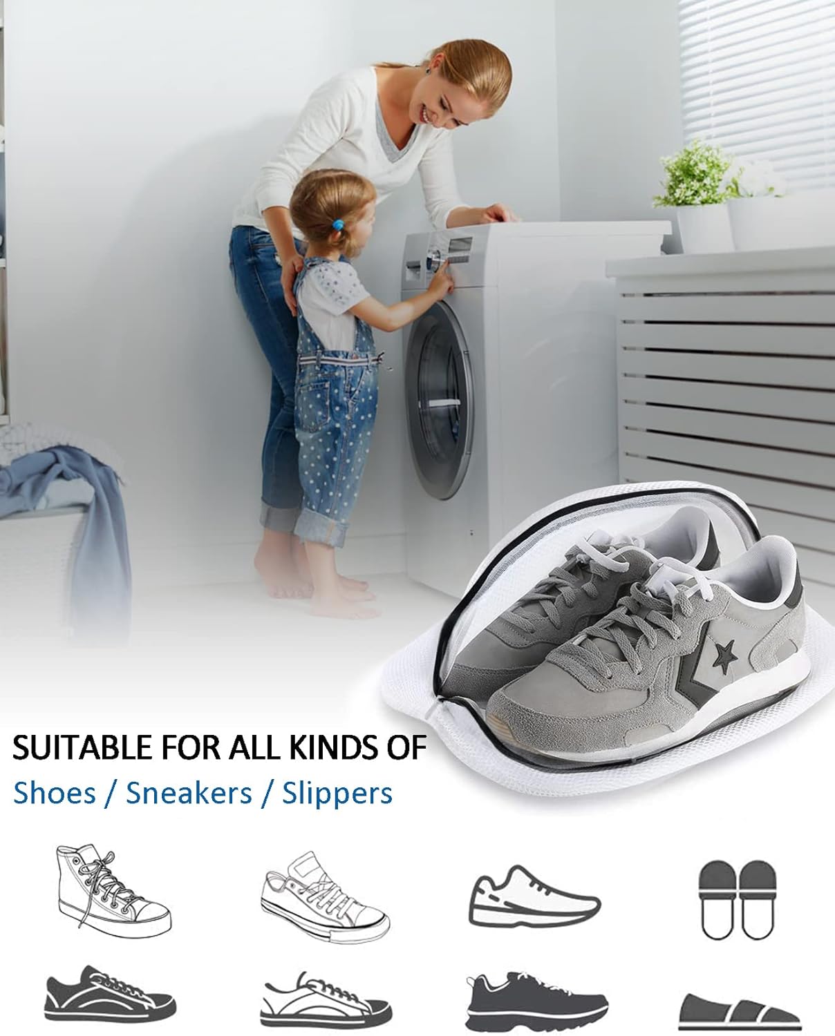 2-pack shoe wash bags - sneaker wash bags - shoe wash bags - shoe cleaning bags - multifunctional shoe wash bags for sneakers - socks - underwear - perfect for storage and travel
