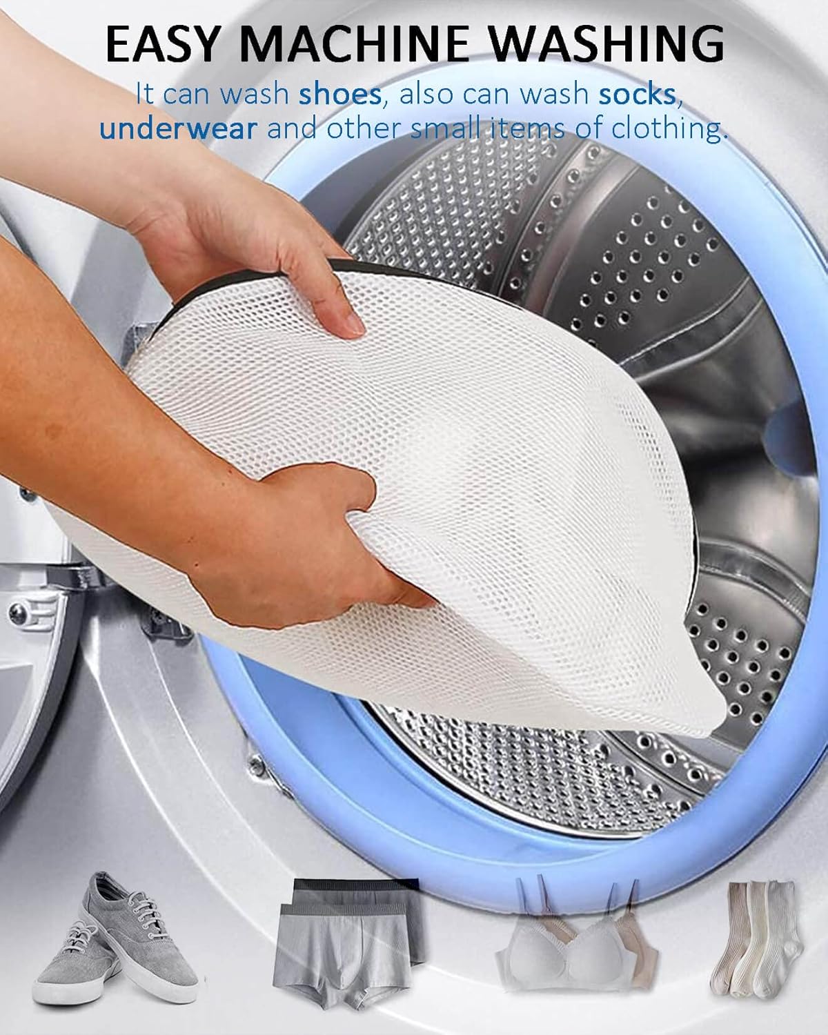 2-pack shoe wash bags - sneaker wash bags - shoe wash bags - shoe cleaning bags - multifunctional shoe wash bags for sneakers - socks - underwear - perfect for storage and travel