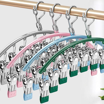 2 pieces - Clothes rack - sock clips - clothes hangers - storage accessories - suitable for drying socks and underwear - pink - 41*24.5 cm