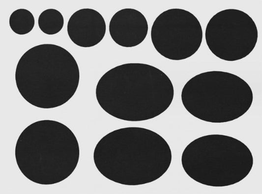 Round black self-adhesive nylon repair patches, assorted pieces
