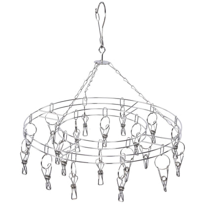 20 Clip Socks Rack Underwear Drying Hanger Stainless Steel Clothes Hanger Multifunctional Laundry Rack