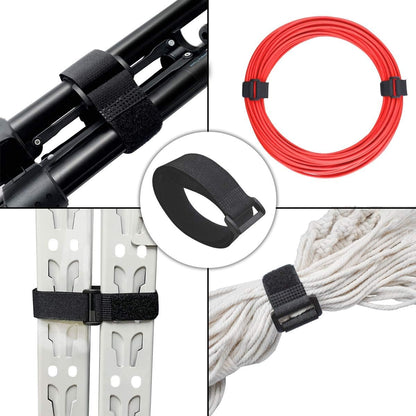 20 Pack Reusable Cinch Straps Fastening Cable Nylon Hook and Loop Ties Down Multipurpose Securing Adjustable Tie Organizer to Keep Home Office from Tangled Cords (Black)
