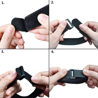 20 Pack Reusable Cinch Straps Fastening Cable Nylon Hook and Loop Ties Down Multipurpose Securing Adjustable Tie Organizer to Keep Home Office from Tangled Cords (Black)