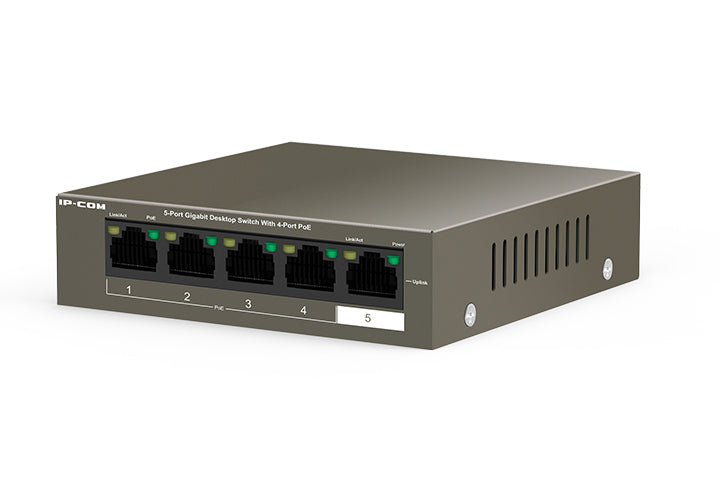 IP-COM G1105PD 5-Port Gigabit PD PoE Switch 22W 4-Port PoE Unmanaged L2 Metal