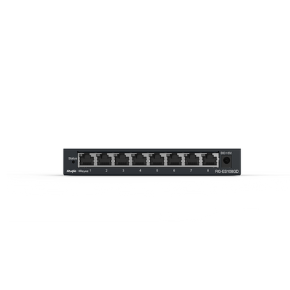 RG-ES108GD 8-Port 10/100/1000 Mbps Unmanaged Non-PoE Switch – Gigabit, Fanless, High-Performance Home & Small Office Networking