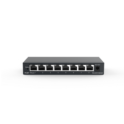 RG-ES108GD 8-Port 10/100/1000 Mbps Unmanaged Non-PoE Switch – Gigabit, Fanless, High-Performance Home & Small Office Networking