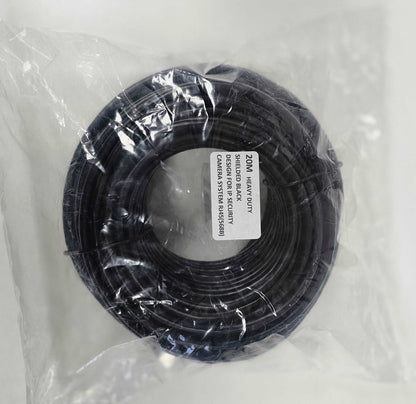 CCTV Cable 20m Shielded, black, heavy duty PoE Compatible, RJ45 (568B) for IP Cameras
