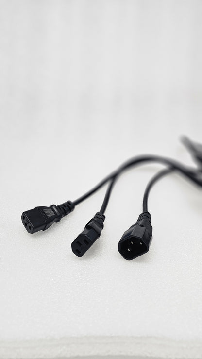 1.3 m IEC C14 to 2× IEC C13 Y‑Splitter Power Cable, 3×0.75 mm² PVC H05VV‑F