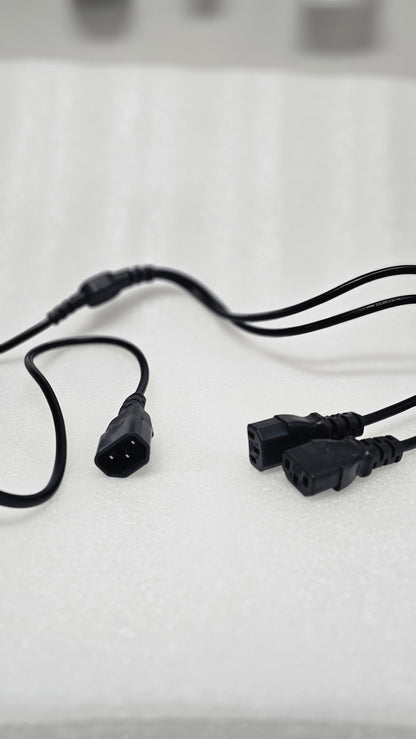 1.3 m IEC C14 to 2× IEC C13 Y‑Splitter Power Cable, 3×0.75 mm² PVC H05VV‑F
