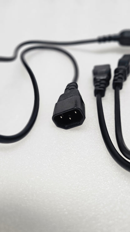 1.3 m IEC C14 to 2× IEC C13 Y‑Splitter Power Cable, 3×0.75 mm² PVC H05VV‑F