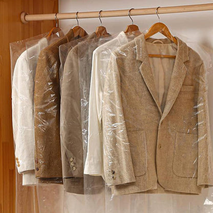 20Pcs Plastic Garment Bags for Hanging Clothes, 35 Inch Clear Dry Cleaner Bags Dustproof Suit Cover Clothes Storage Bag for Skirt Coat Shirt Jacket (60 x 90cm)
