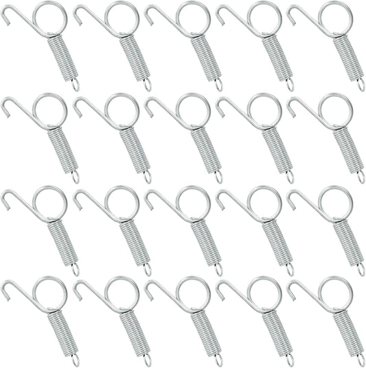 Metal latch spring set with circular end hooks, 20 pieces shown.