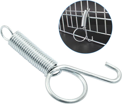 20Pcs Spring Latch Hook Pet Door Latch Spring Cage Latch Cage Lock Metal Finger Spring Door Hook for Fixing Rabbits Birds Dogs Cats Squirrels Small Animals