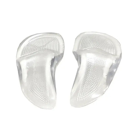 White metatarsal raise insoles, pair of cushioned silicone pads for forefoot support