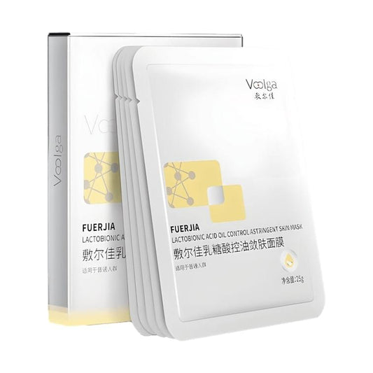 Lactic acid oil-control skin mask, box with stacked white sachets