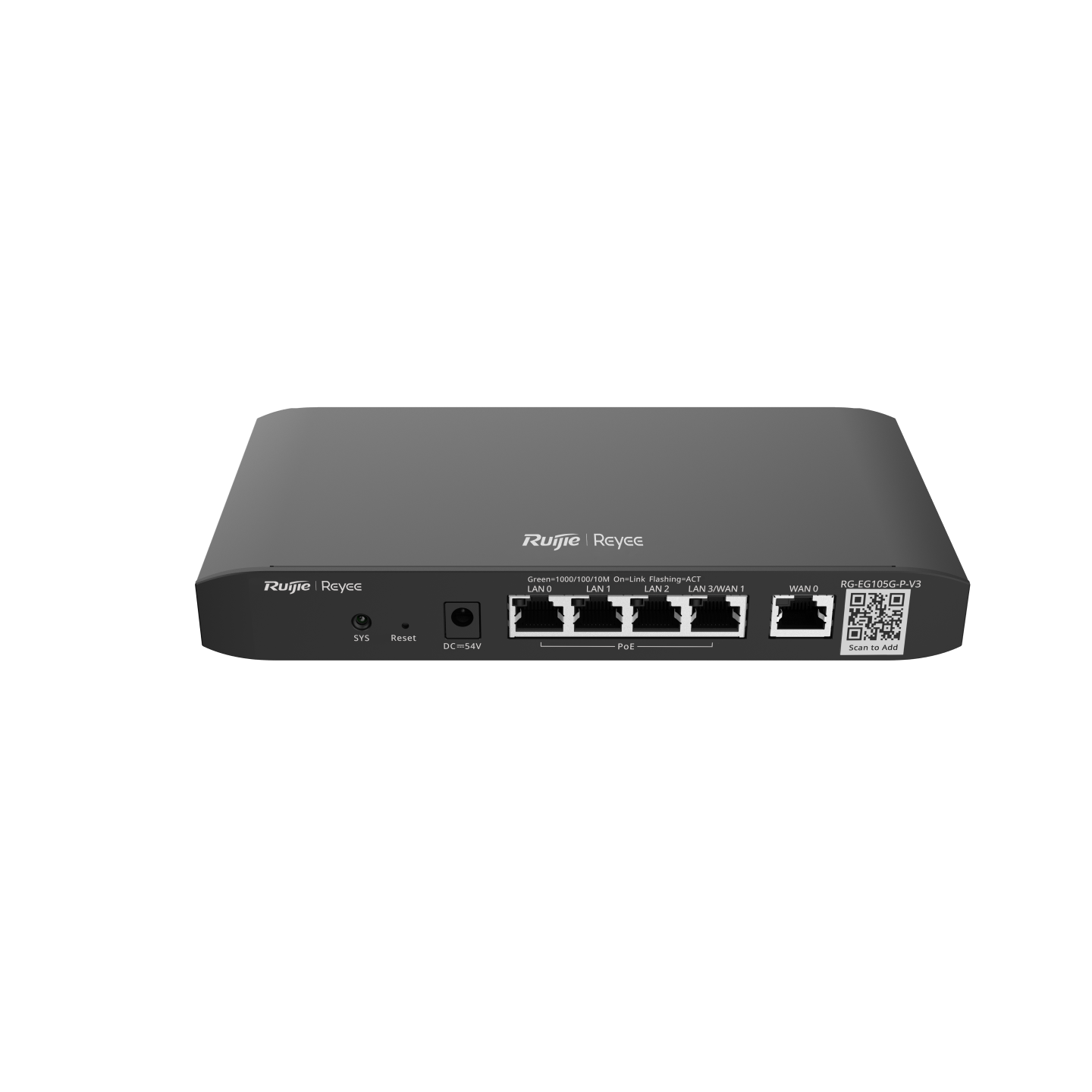 RG-EG105G-P-V3 Reyee Cloud Managed PoE Router | Gigabit Multi-WAN VPN Router with Cloud Management