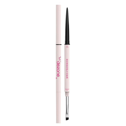 Dual-ended gel eyeliner pencil duo with slim black and pale pink barrels