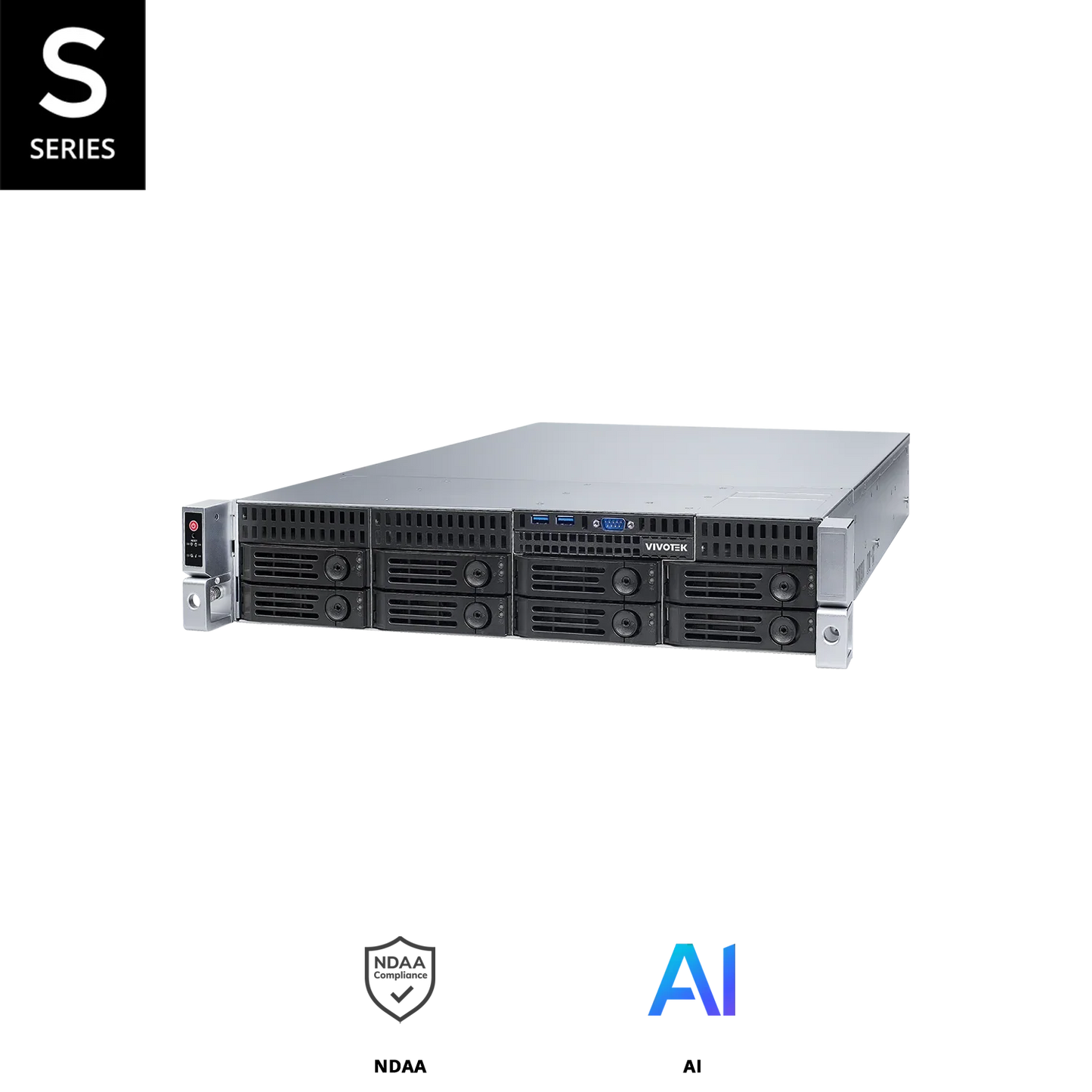 NR9581-V3 32-Channel 8-Bay Network Video Recorder Server | VSS Pro Inside | Redundant Power | RAID 0/1/5/6/10/50/60 | Dual LAN | 4K/8K Display Support