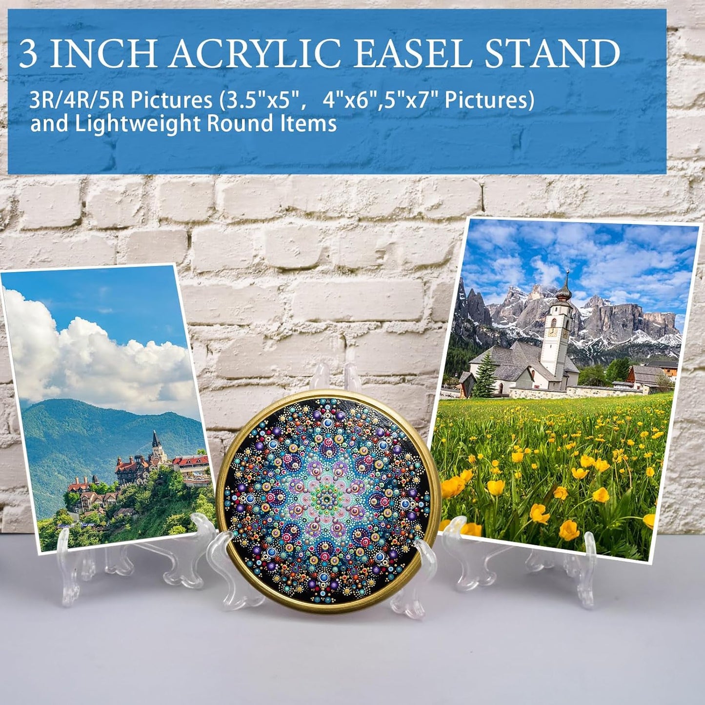 25 Pack Acrylic Easel Stand 3 Inch Clear Plastic Easels Plate Holders Mini Easels Display Stand for Photos, Sports Cards, Baseball Card, Coins, Small Items