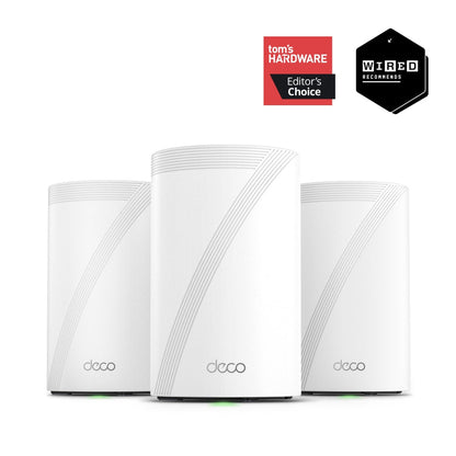 TP-Link Deco BE68 BE14000 Tri-Band Whole Home Mesh Wi-Fi 7 System – Choose up to 3-Pack with 10GbE, 2.5GbE, 6GHz Band & HomeShield