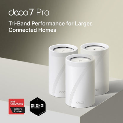 TP-Link Deco BE68 BE14000 Tri-Band Whole Home Mesh Wi-Fi 7 System – Choose up to 3-Pack with 10GbE, 2.5GbE, 6GHz Band & HomeShield