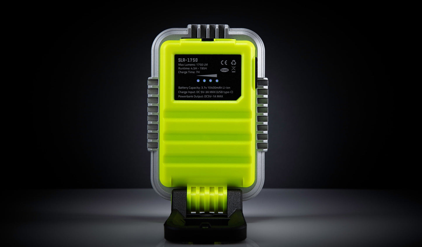 UNILITE SLR-1750 Folding Rechargeable LED Work Light | 1750 Lumens | Power Bank | Magnetic Mount | Heavy-Duty Copolymer and Aluminium Build | IPX5 Rated