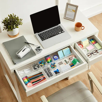 25PCS Transparent Stackable Organizer Set - 4-Size Versatile Desktop & Drawer Divider