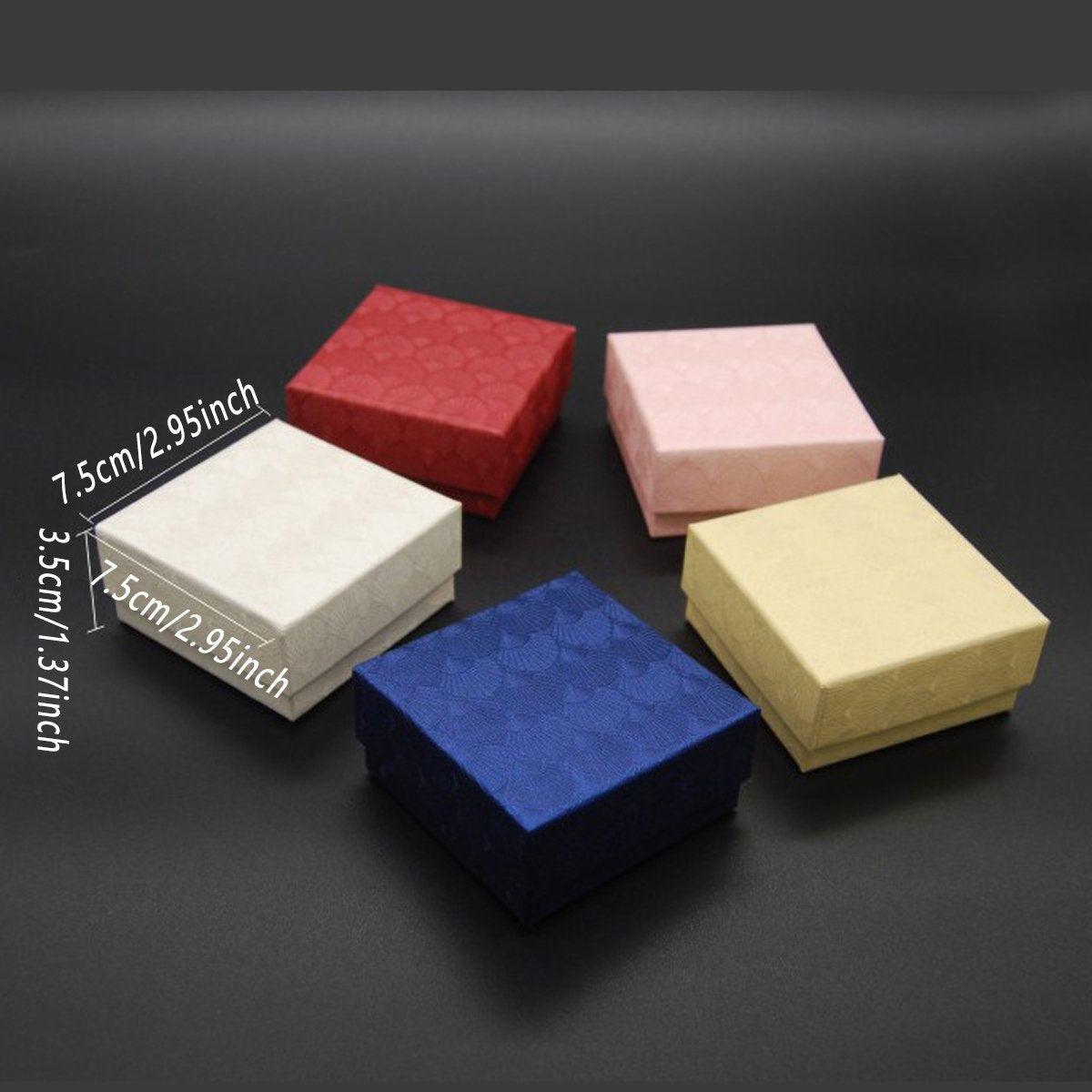 25X Jewelry Gift Boxes Shell Pattern 7.5CM Small GiftBox Empty Jewelry With Foam - Pink