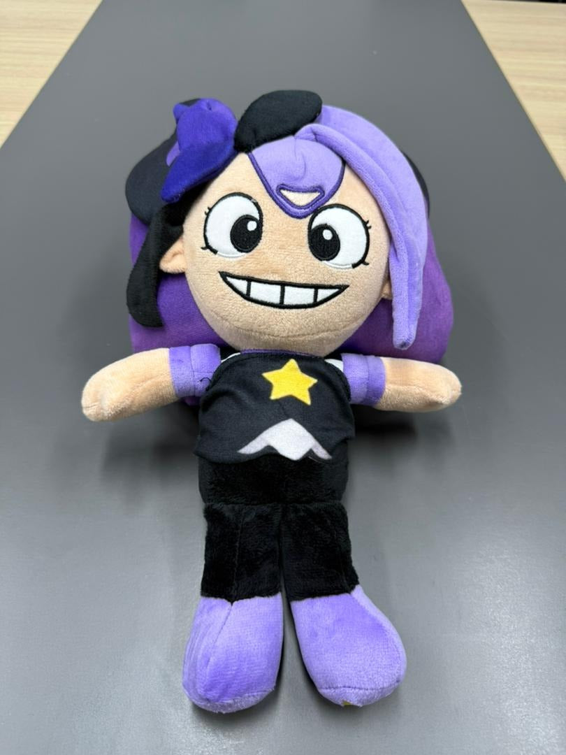 Purple Braided Monster Plush Dark Braids Star Overalls Plush 30cm