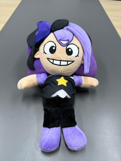 Purple Braided Monster Plush Dark Braids Star Overalls Plush 30cm