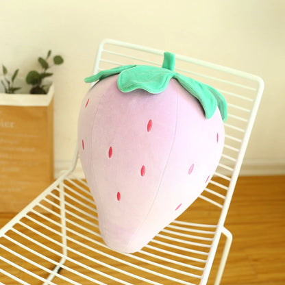 Strawberry Plush Toy  Cute Kawaii Fruit Plushie Cushion 25cm
