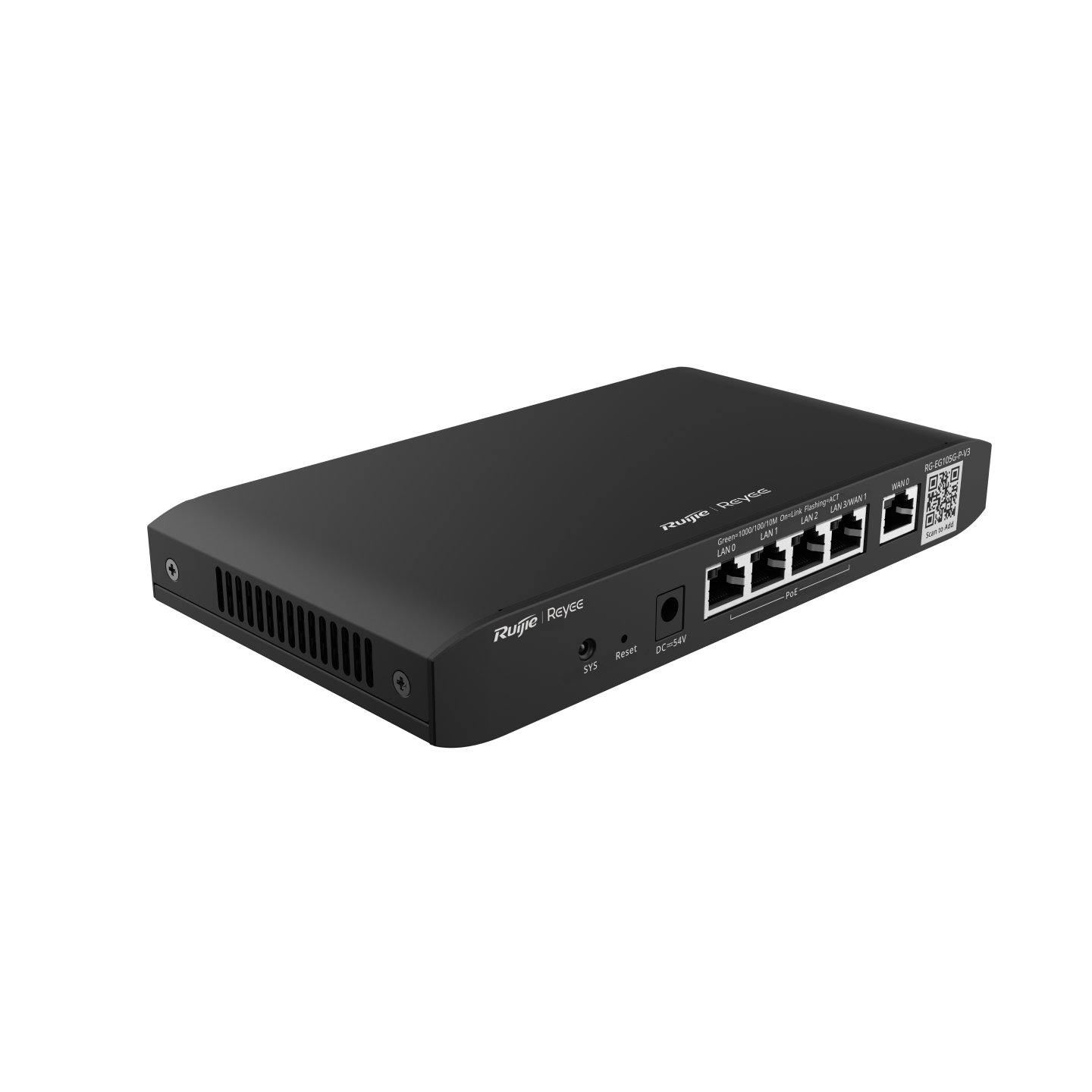 RG-EG105G-P-V3 Reyee Cloud Managed PoE Router | Gigabit Multi-WAN VPN Router with Cloud Management