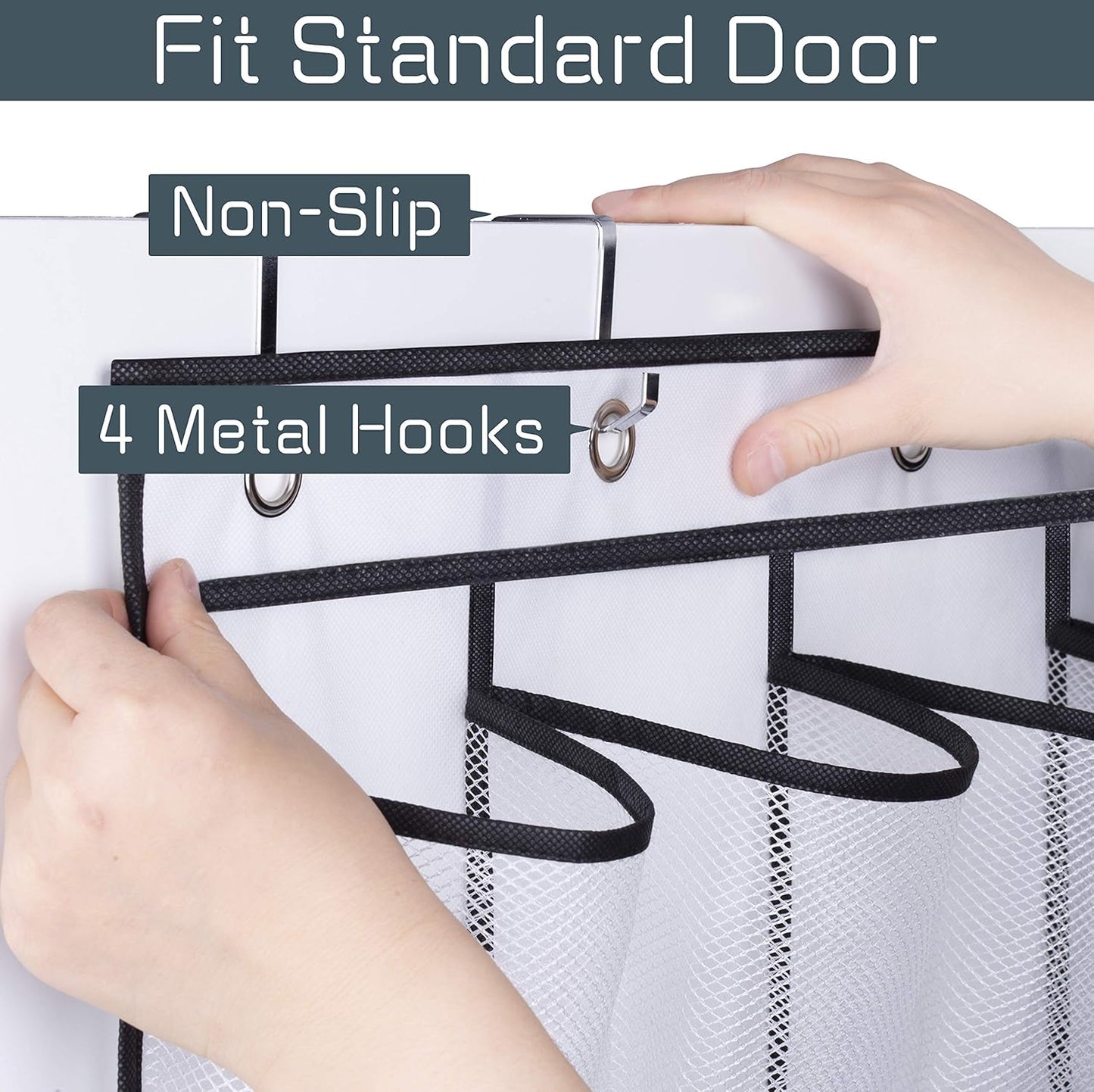 28 Large Mesh Pockets Over The Door Shoe Rack, Hanging Shoe Organizer for Closet Hanging Shoe Rack Holder Hanger, White