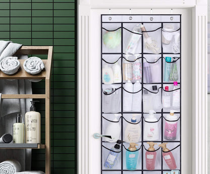 28 Large Mesh Pockets Over The Door Shoe Rack, Hanging Shoe Organizer for Closet Hanging Shoe Rack Holder Hanger, White