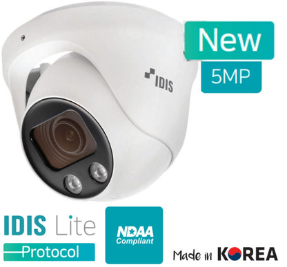 IDIS DC-D2531WER – 5MP Outdoor IR Turret Camera, 2.7–13.5mm Motorized Zoom, PoE, NDAA Compliant, IP67, IK10