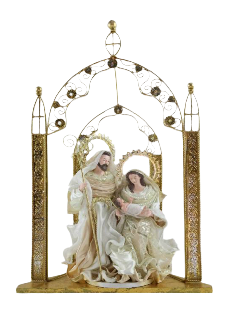🎄 Christmas Handmade Nativity Set – 36cm Holy Family with 65cm Gazebo, Religious Christian Christmas Scene, Home Decor & Holiday Display Gift ✨