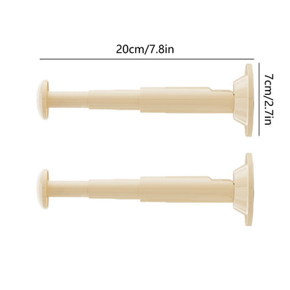 2PCS Retractable Clothes Hanger Storage Rack, Extendable Clothes Hanger with Suction Cup, Space Saving Household Tool for Closet Washer Dryer Beige