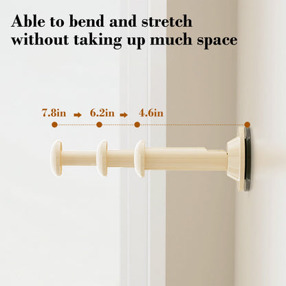 2PCS Retractable Clothes Hanger Storage Rack, Extendable Clothes Hanger with Suction Cup, Space Saving Household Tool for Closet Washer Dryer Beige