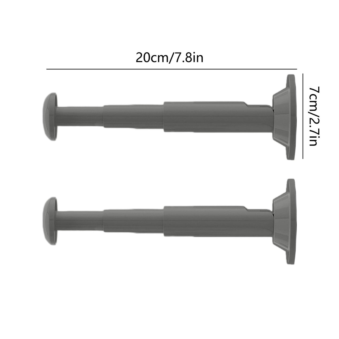 2PCS Retractable Clothes Hanger Storage Rack, Extendable Clothes Hanger with Suction Cup, Space Saving Household Tool for Closet Washer Dryer Black