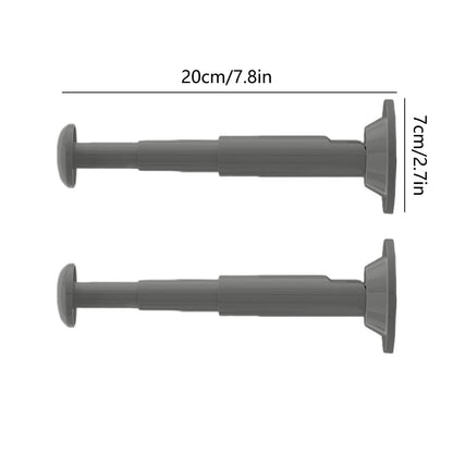 2PCS Retractable Clothes Hanger Storage Rack, Extendable Clothes Hanger with Suction Cup, Space Saving Household Tool for Closet Washer Dryer Black