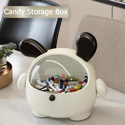 2PCS Yellow-Eared Cute Puppy Desktop Bin with Lid - Mini Trash Can & Storage Organiser - Kawaii Office Decor for Vanity & Home Office