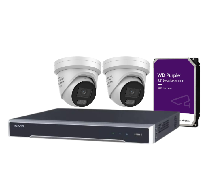 *NEW Hikvision 8MP ColorVu CCTV Kit – 4-Channel NVR DS-7604NI-M1/4P + 4x DS-2CD2387G3-LIS2UY/SL (L)(RB) Cameras, Hybrid Light, Strobe, Audio, PoE, ANZ Compliant