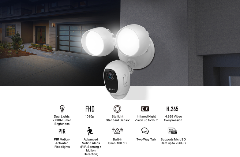 EZVIZ LC1C Smart Security Light Camera – Dual-Purpose Outdoor Surveillance and Illumination