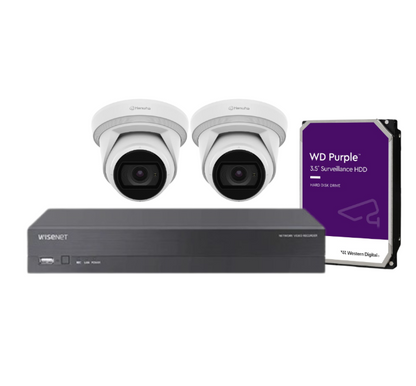 Hanwha Wisenet 5MP CCTV Kit with 4 Cameras and 4-Channel Recorder (HAN-ANE-L8082R-4KIT)