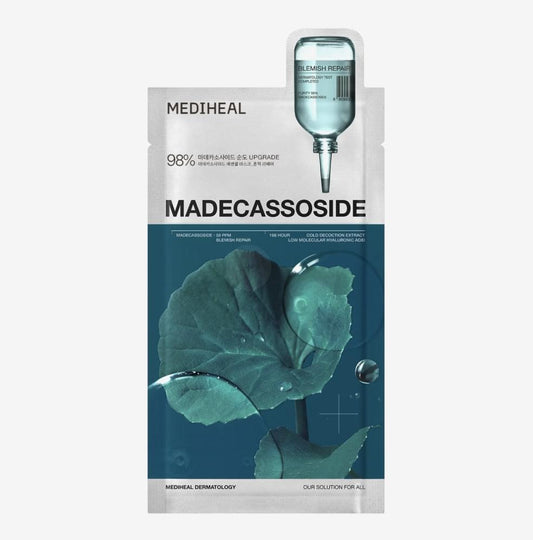 MEDIHEAL Madecassoside Essential Mask sachet with pipette dropper illustration