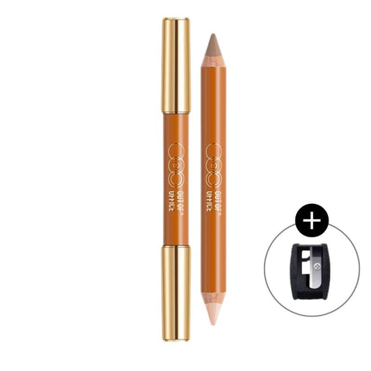 Out of Office contour & highlight duo pencil set with sharpener, bronze and tan pencils