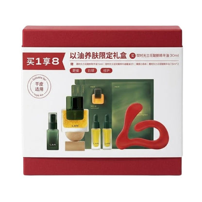 LAN Orchid Oil Skincare Limited Gift Set – Orchid Oil 30ml + Orchid Essence 15ml + Oil Sheet Masks