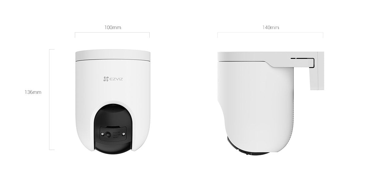 EZVIZ H8c 4G 2K Pan & Tilt Outdoor Security Camera – AI Detection, Color Night Vision, Dual 4G/Ethernet Connectivity, No Wi-Fi Required