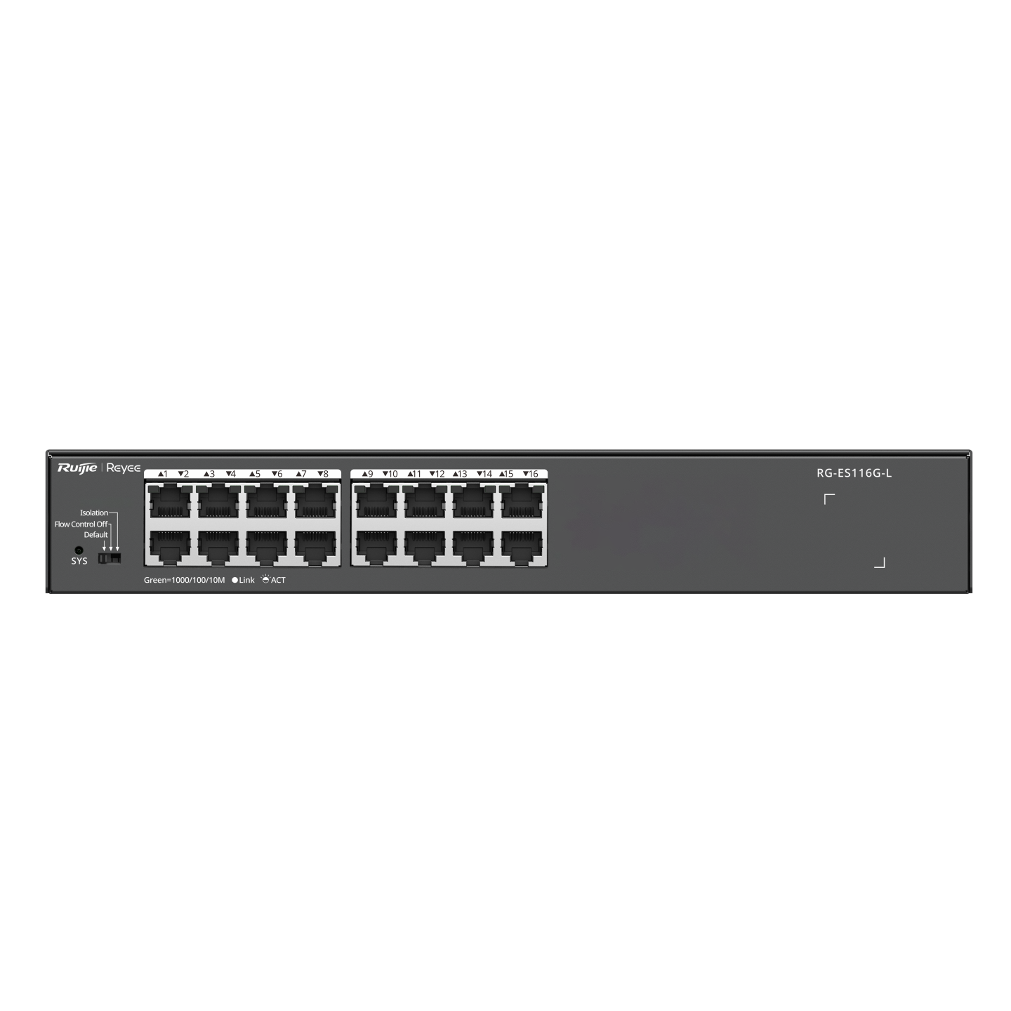 Ruijie Reyee RG-ES116G-L 16-Port Gigabit Unmanaged Switch | 16 x Gigabit RJ45 Ports | Non-PoE Layer 2 Network Switch